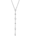 Eliot Danori Silver-tone Imitation Pearl & Cubic Zirconia Bezel Maisie Lariat Necklace, 16" + 2" Extender, Exclus