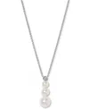 Eliot Danori Silver-tone Imitation Pearl & Cubic Zirconia Maisie Graduated Pendant Necklace, 16" + 2" Extender, E