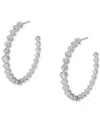 Eliot Danori Silver-tone Medium Cubic Zirconia C-hoop Earrings, 1.87", Exclusively At Macy's In Silver