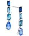 Eliot Danori Silver-tone Mixed Crystal Linear Drop Earrings, Created For Macy's In Blue