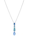 Eliot Danori Silver-tone Mixed Stone Lariat Necklace, 16" + 2" Extender, Created For Macy's In Blue