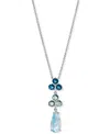 Eliot Danori Silver-tone Mixed Stone Lariat Necklace, 16" + 2" Extender, Exclusively At Macy's In Blue,rhodium
