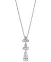Eliot Danori Silver-tone Mixed Stone Lariat Necklace, 16" + 2" Extender, Exclusively At Macy's In Rhodium