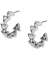 Eliot Danori Silver-tone Small Cubic Zirconia Triangle C-hoop Earrings, 0.87", Exclusively At Macy's In Silver