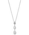 Eliot Danori Silver-tone Triple Pear Cubic Zirconia Drop Lariat Necklace, 16" + 2" Extender, Created For Macy's In Rhodium
