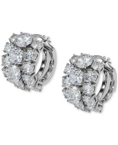 Eliot Danori Small Cubic Zirconia Triple-row Hoop Earrings, 0.75" In Silver