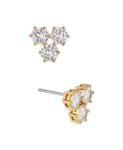 Eliot Danori Triple Stone Cubic Zirconia Stud Earrings, Created For Macy's In Gold