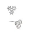 Eliot Danori Triple Stone Cubic Zirconia Stud Earrings, Created For Macy's In Silver