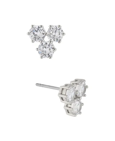 Eliot Danori Triple Stone Cubic Zirconia Stud Earrings, Created For Macy's In Silver
