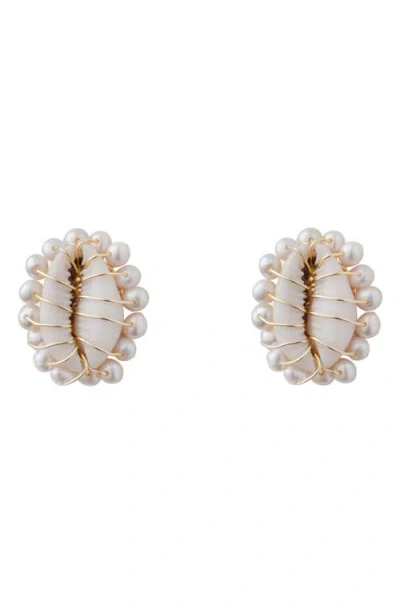 Eliou Ava Multi-stone Earrings In White