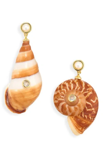 Eliou Éliou Caracol Drop Earrings In Brown