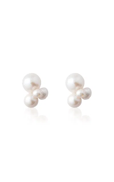 Eliou Cata 14k Gold-plated Pearl Earrings In White