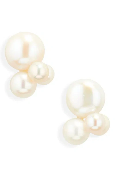 Eliou Éliou Cata Freshwater Pearl Cluster Stud Earrings In White