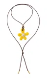 Eliou Chiki Gold-plated Resin And Pearl Wrap Necklace In Yellow