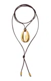 Eliou Concha Gold-plated Faux Suede Wrap Necklace