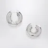 Eliou Éliou Devon Hoop Silver Earrings In Metallic