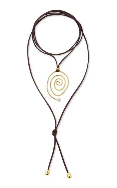 Eliou Espiral Multi-stone Wrap Necklace In Gold