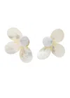 Eliou Fada Shell And Pearl Clip-on Earrings In White