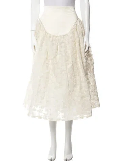 Pre-owned Eliou Floral Print Midi Length Skirt In Neutrals