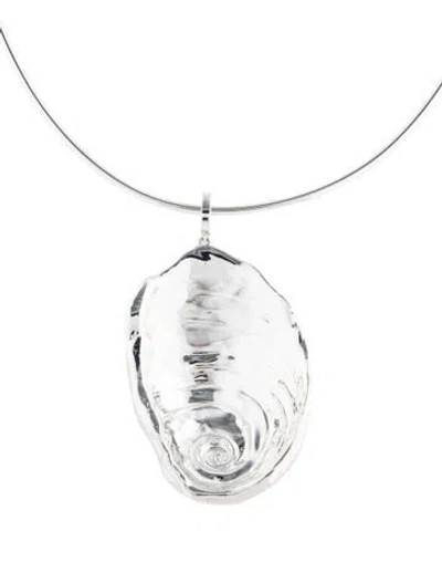 Pre-owned Eliou Fossil Pendant Necklace, 14.5" In Multicolor