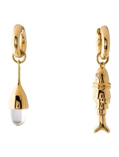 Pre-owned Eliou Glass Costa Drop Earrings In Multi