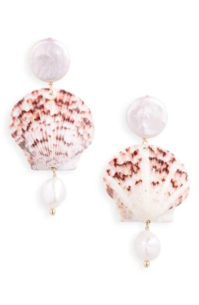 Eliou Éliou Ilha Freshwater Pearl & Shell Drop Earrings