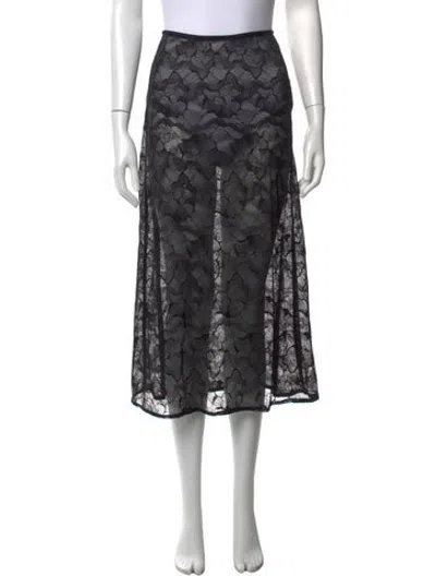 Pre-owned Eliou Lace Pattern Midi Length Skirt In Black