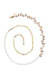 Eliou Lola Handmade 14k Gold-plated Pearl; Shell Anklet In Brown