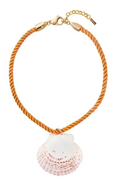 Eliou Marau Calico Shell Necklace In Orange