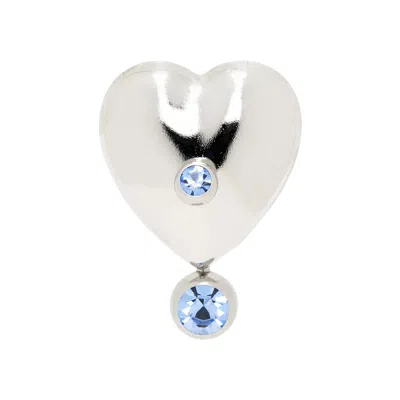Pre-owned Eliou Éliou Max Single Earring 'silver/denim Blue' | Women's Size Onesize