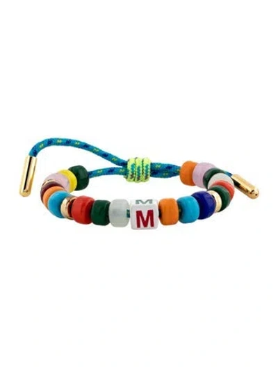Pre-owned Eliou Multicolor Ceramic Bead Wels Bracelet, 10" In Blue/green/orange