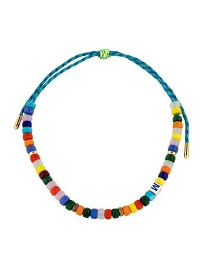 Pre-owned Eliou Multicolor Ceramic Bead Wels Necklace, 11.25"