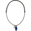 Eliou Éliou Ollie Multipendant Cord Necklace In Olive/blue