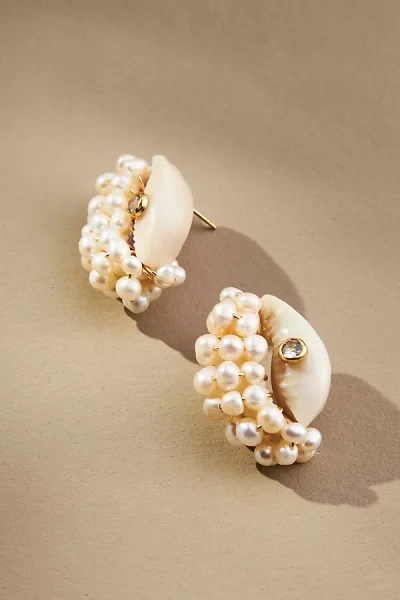Eliou Éliou Pearl Conch Earrings In White