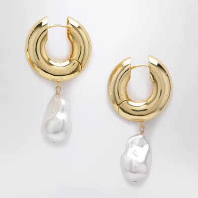 Eliou Pearl Gold Earrings In Metallic