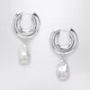 Eliou Éliou Pearl Silver Earrings In Metallic