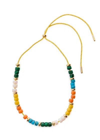 Eliou Pia Beaded Cord Necklace In Yellow