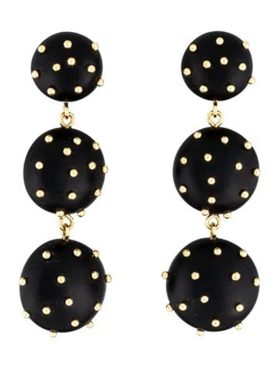 Pre-owned Eliou Resin Studded Drop Earclips In Multicolor