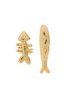 Eliou Sardine And Fishbone 18kt Gold-plated Drop Earrings In Gold