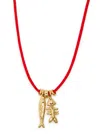 Eliou Sardine And Fishbone Cord Necklace In Gold