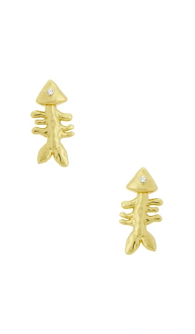 Eliou Sardine And Fishbone Earrings In Gold