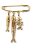 Eliou Éliou Sardine Brooch In Gold