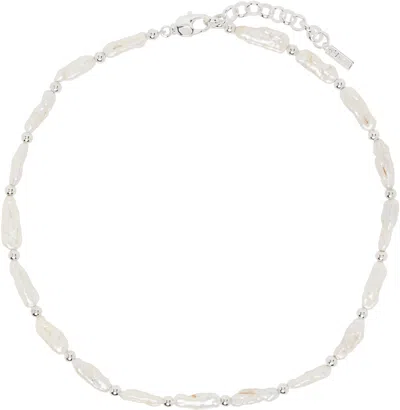 Eliou Silver & White Sonder Necklace In Silver Plated