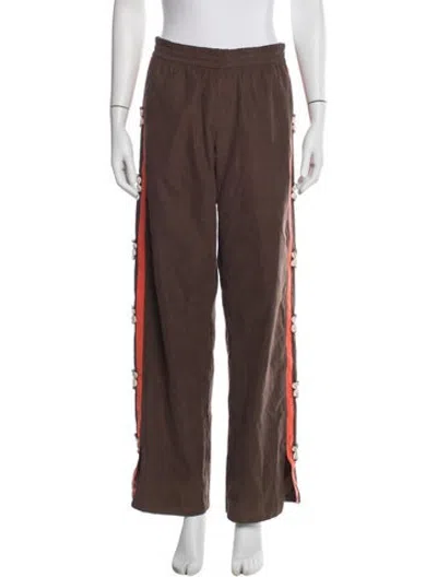 Pre-owned Eliou Striped Wide Leg Pants In Brown