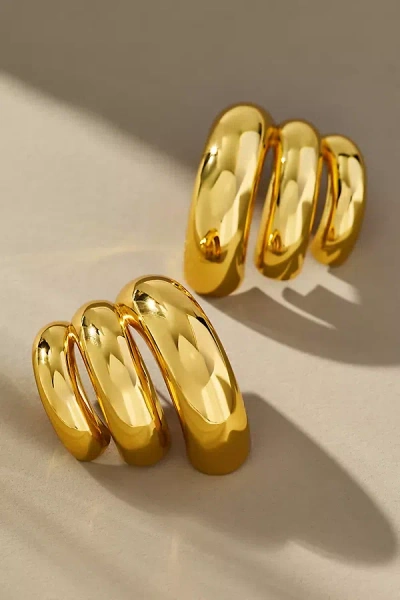 Eliou Éliou Tripla Hoop Earrings In Brown