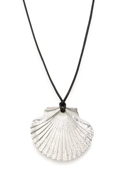 Eliou Venus Wrap Shell Cord Necklace In Silver
