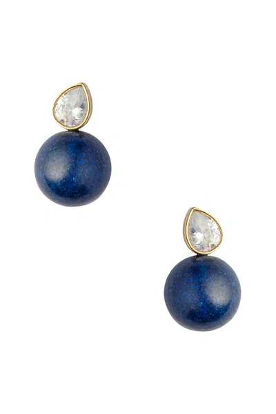 Eliou Vinci Earrings In Lapis Lazuli & Cubic Zirconia
