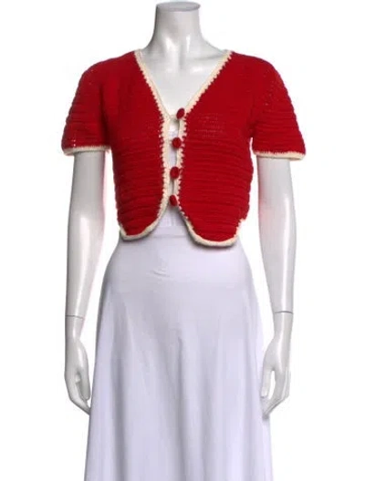 Pre-owned Eliou V-neck Sweater In Red