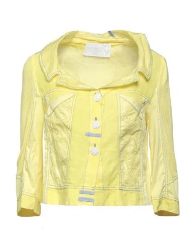 Elisa Cavaletti By Daniela Dallavalle Woman Blazer Yellow Size 10 Linen, Cotton, Elastane