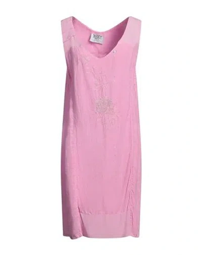 Elisa Cavaletti By Daniela Dallavalle Woman Midi Dress Pink Size 14 Linen, Viscose In Pink